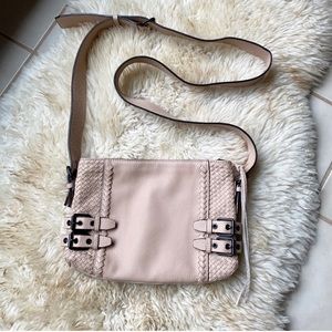 Rebecca Minkoff Blush Moto Woven Leather Crossbody